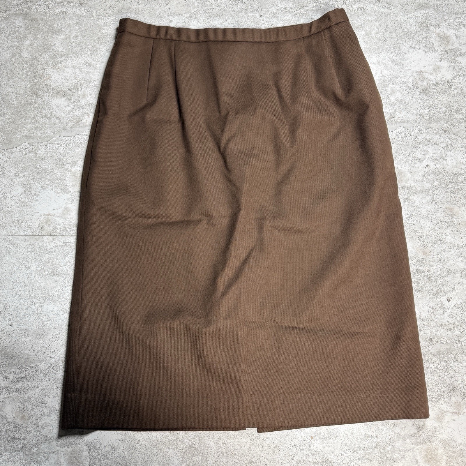 Pendleton Skirt Womens 16 Brown 100% Virgin Wool Lined Pencil Office Classic